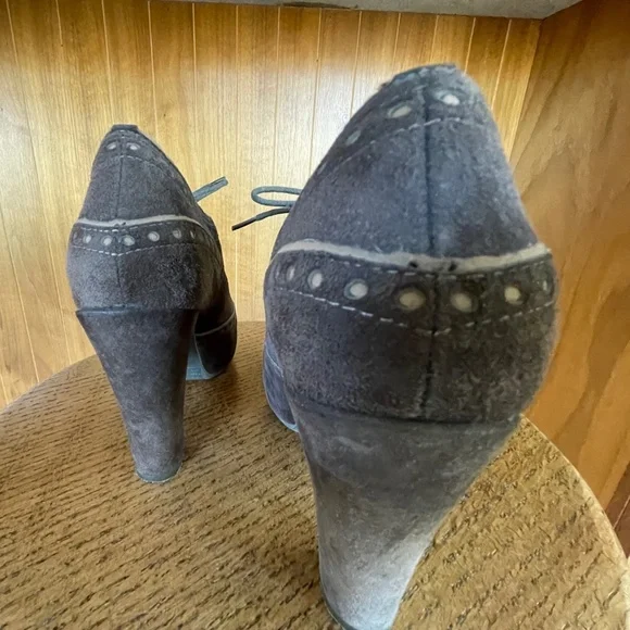 Miz Mooz Women’s ‘Lance' Lace Up Oxford Ankle Platform Booties - Brown Suede - 7 - Picture 4 of 12